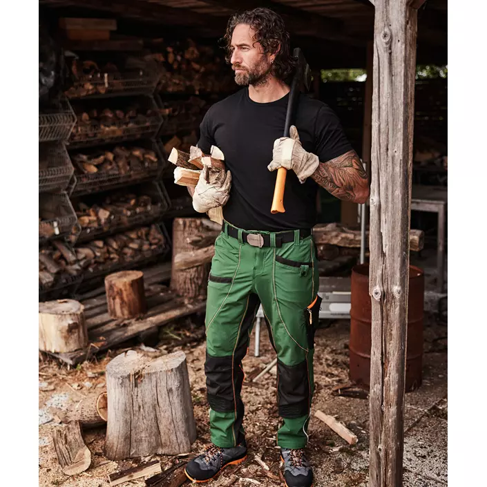 Terrax arbejdsbukser, Forest Green/Orange, large image number 1