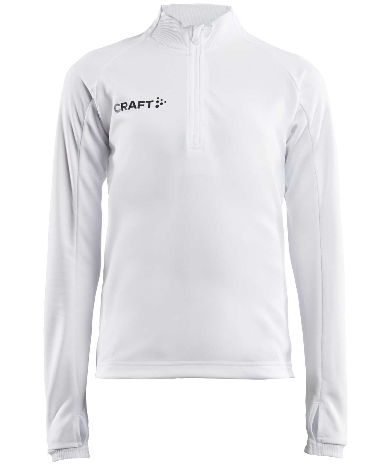 Craft Evolve Halfzip sweatshirt til b&oslash;rn, Hvid, Hvid, swatch