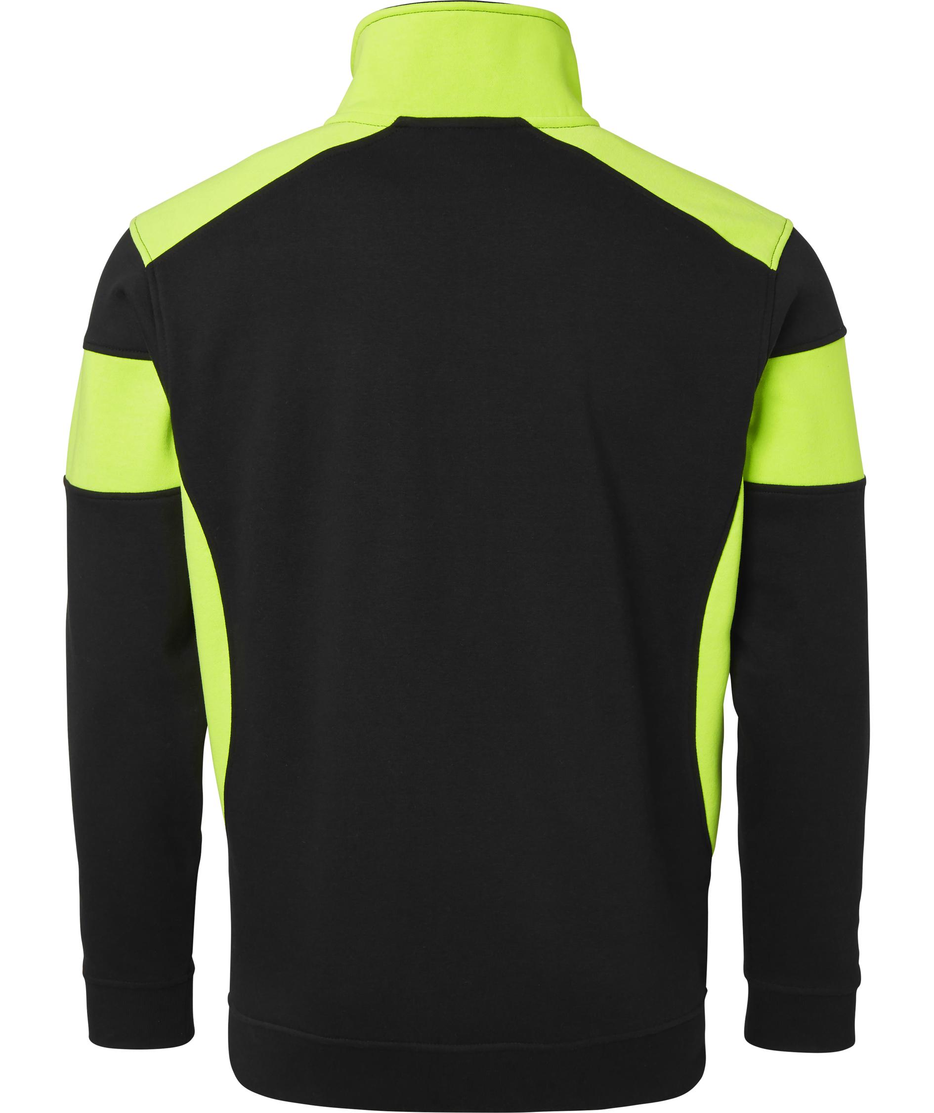 Top Swede sweatshirt with short zipper 222, Black/Hi-Vis Yellow