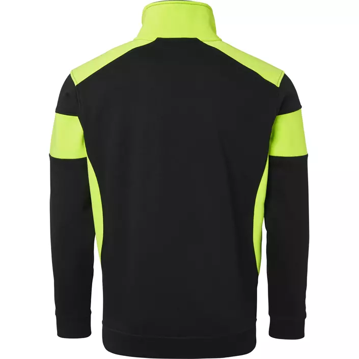 Top Swede sweatshirt with short zipper 222, Black/Hi-Vis Yellow, large image number 1