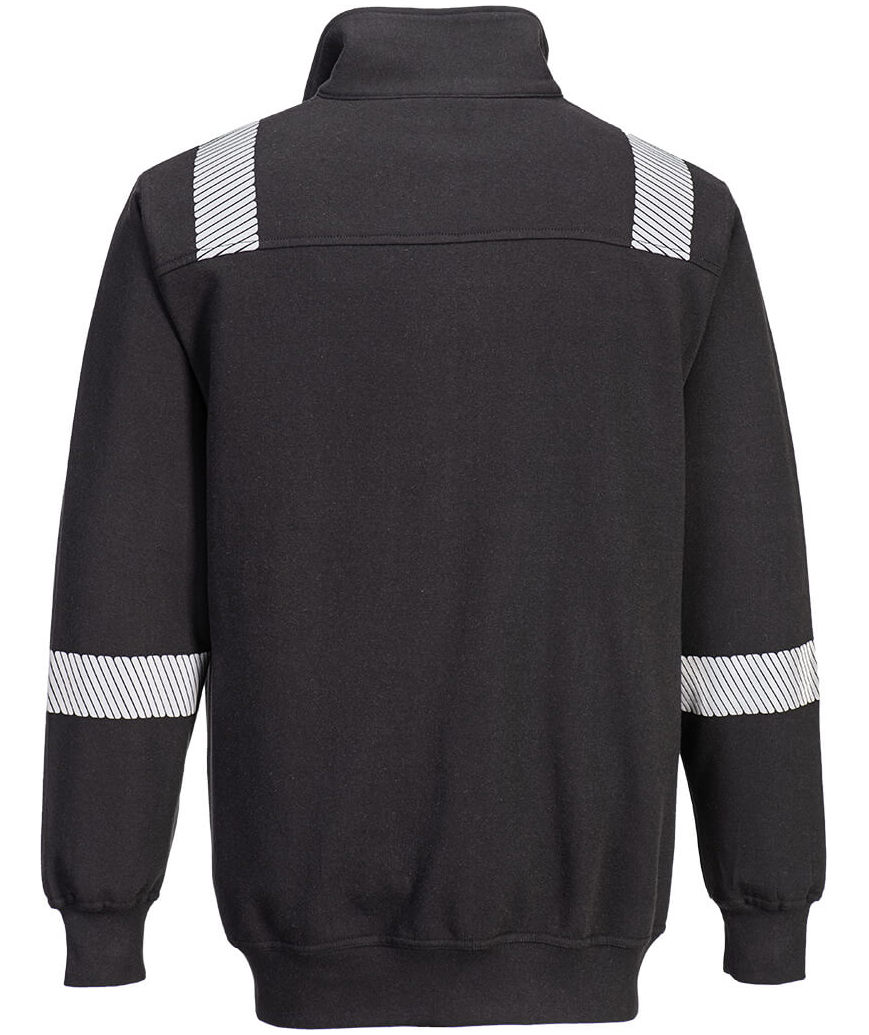 Portwest WX3 Modaflame half zip sweatshirt, Black, large image number 1