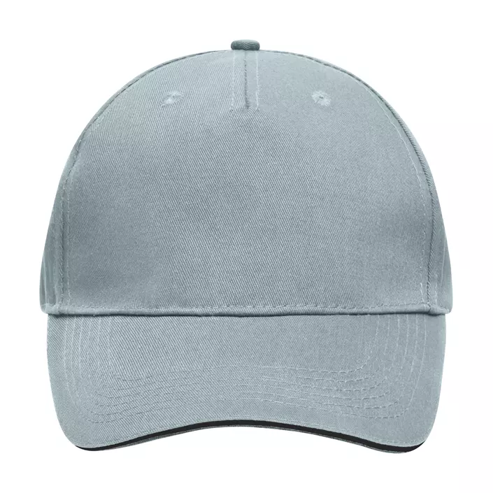 Myrtle Beach 5 Panel Sandwich Cap, Light Grey/Black, Light Grey/Black, large image number 1