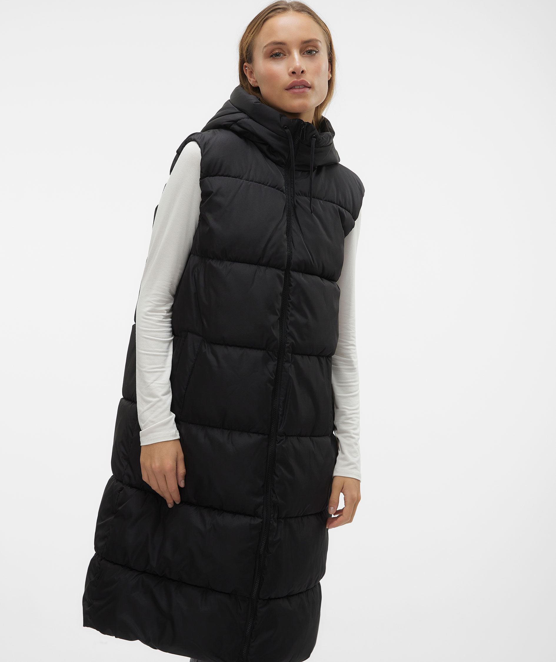 Vero Moda VMLIGAANE long quilted vest, Black, large image number 4