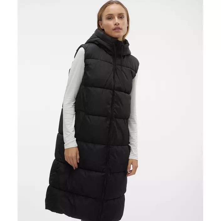 Vero Moda VMLIGAANE lang vatteret vest, Black, large image number 4