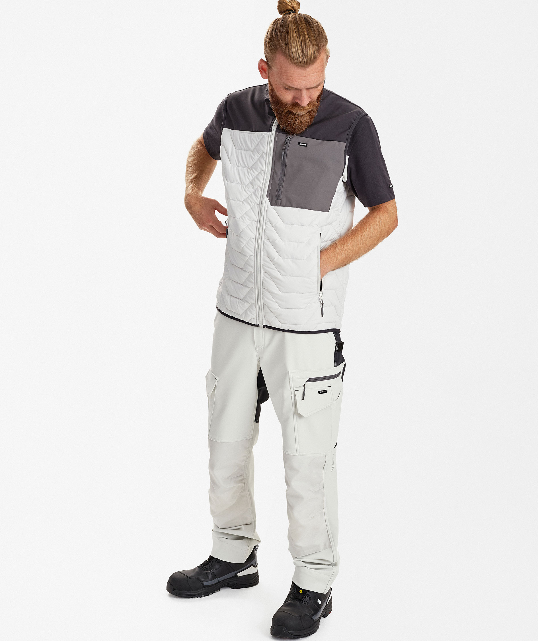 Engel Entire vatteret vest, Bone White/Anthracite Grey, large image number 2