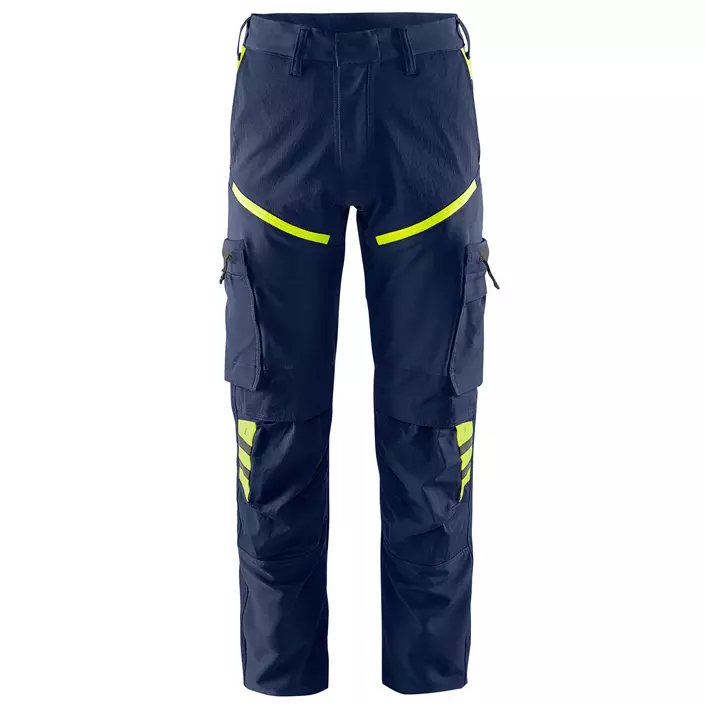 Fristads arbejdsbukser 2653 LWS full stretch, Marine/Hi-Vis gul, large image number 0