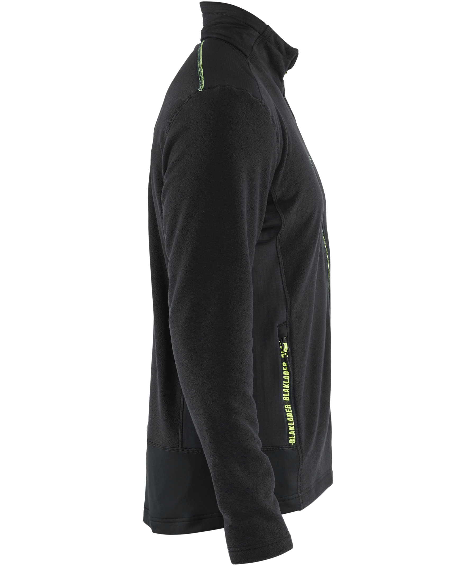 Bl&aring;kl&auml;der Unite microfleece tr&oslash;je, Sort/Hi-Vis Gul, large image number 2