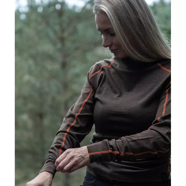 Northern Hunting Asthor Lue baselayer trøje med merinould, Brown, large image number 7