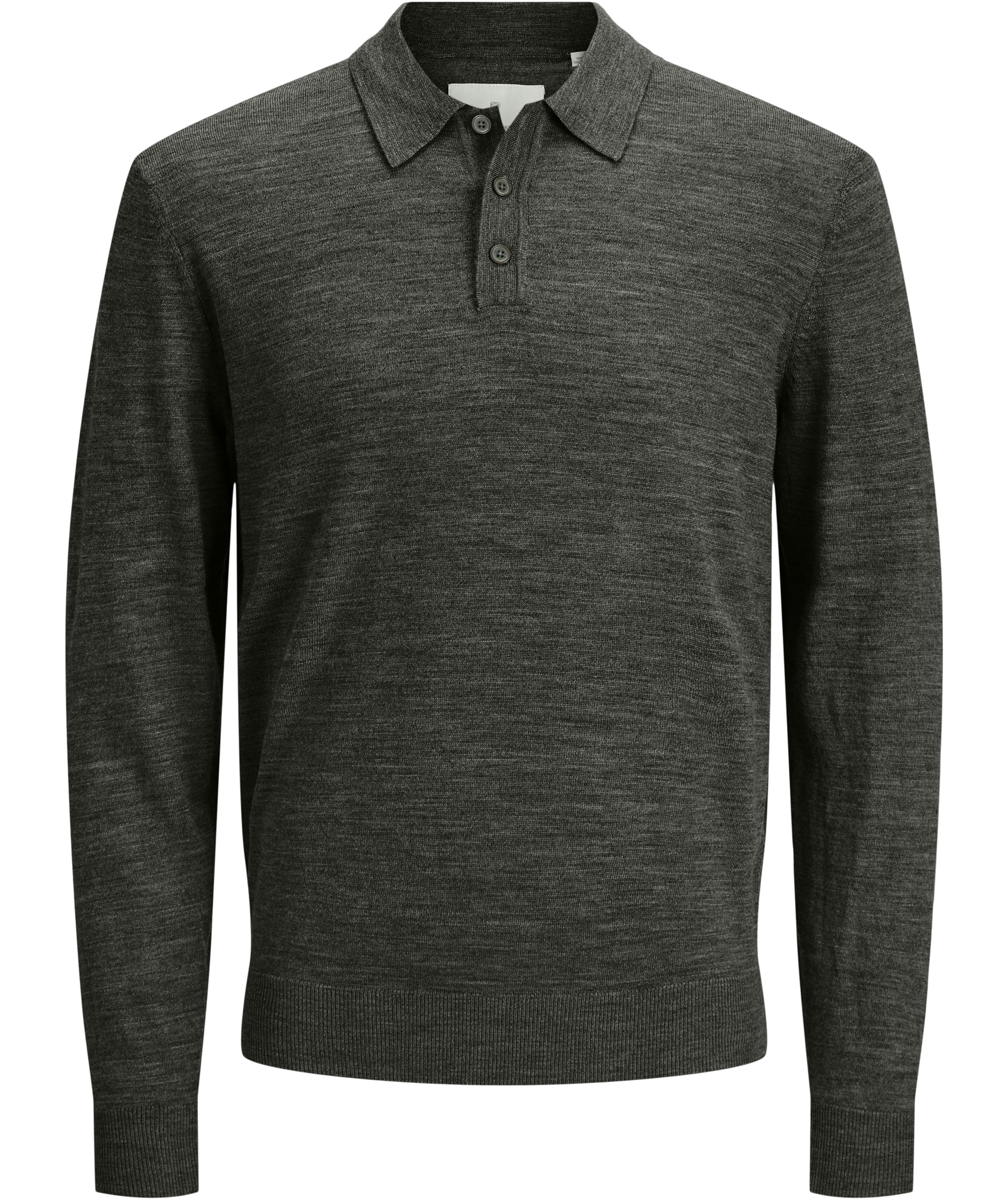 Jack & Jones Premium JPRBLAMERINO knitted polo with merino wool, Peat Melange, Peat Melange, swatch