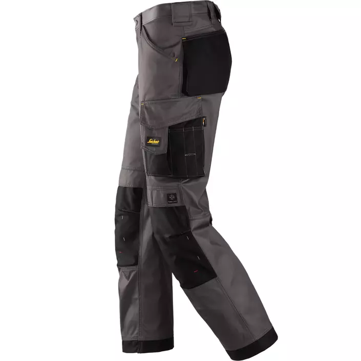Snickers work trousers DuraTwill 3312, Grey Melange/Black, large image number 2