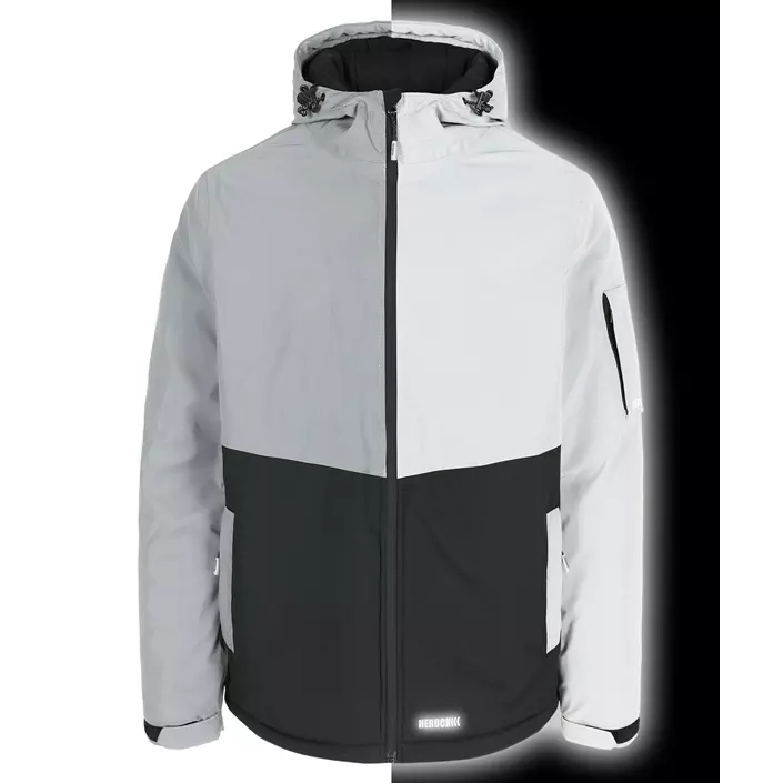 HEROCK Fluxus refleks vinterjakke, Reflective/Black, large image number 1