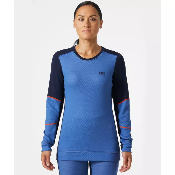 Helly Hansen Lifa Damen Thermounterhemd mit Merinowolle, Navy/Stone blue, large image number 1
