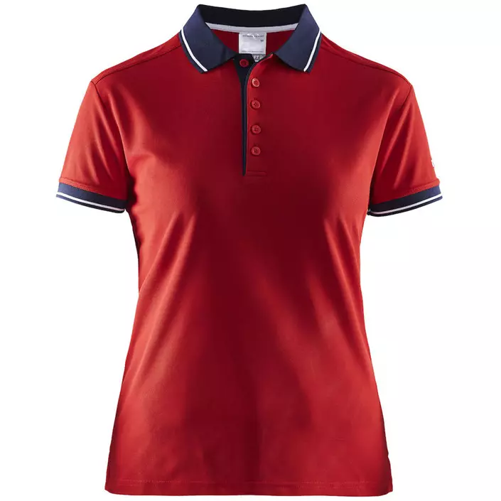 Craft Noble pique dame polo T-shirt, Bright red, large image number 0
