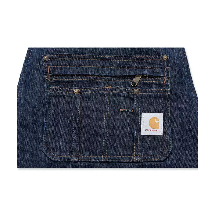 Carhartt Denim smækforklæde med lommer, Dark Blue Ridge, Dark Blue Ridge, large image number 3