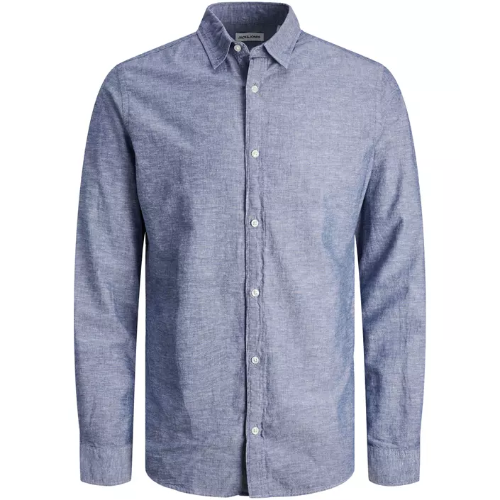 Jack & Jones Plus JJELINEN Slim fit shirt with linen, Faded Denim, large image number 0
