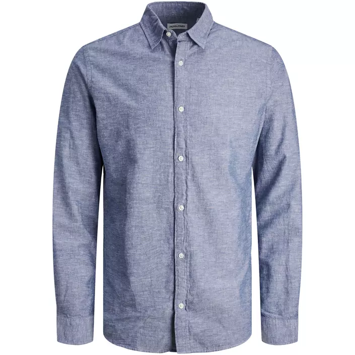 Jack & Jones Plus JJELINEN Slim fit skjorta med linne, Faded Denim, large image number 0