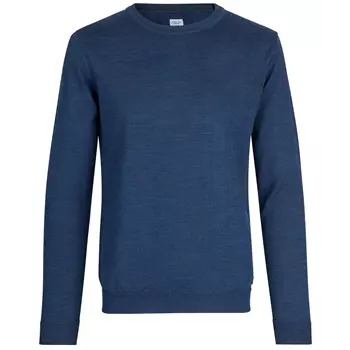 Seven Seas knitted pullover with merino wool, Blue melange