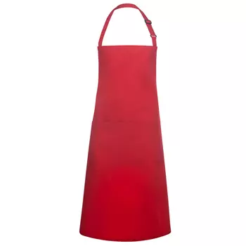 Karlowsky Basic bröstlappsförkläde med fickor, Röd