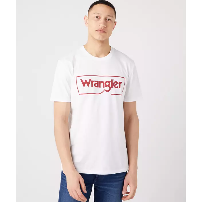Wrangler Frame Logo T-skjorte, White, large image number 0