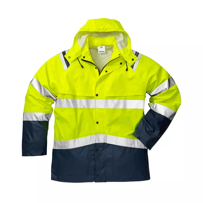 Fristads rain jacket 4624, Hi-vis Yellow/Marine, large image number 0