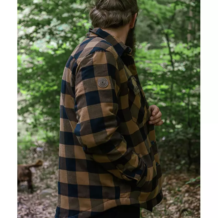 Westborn foret flannel skjortejakke, Camel/Black, large image number 5