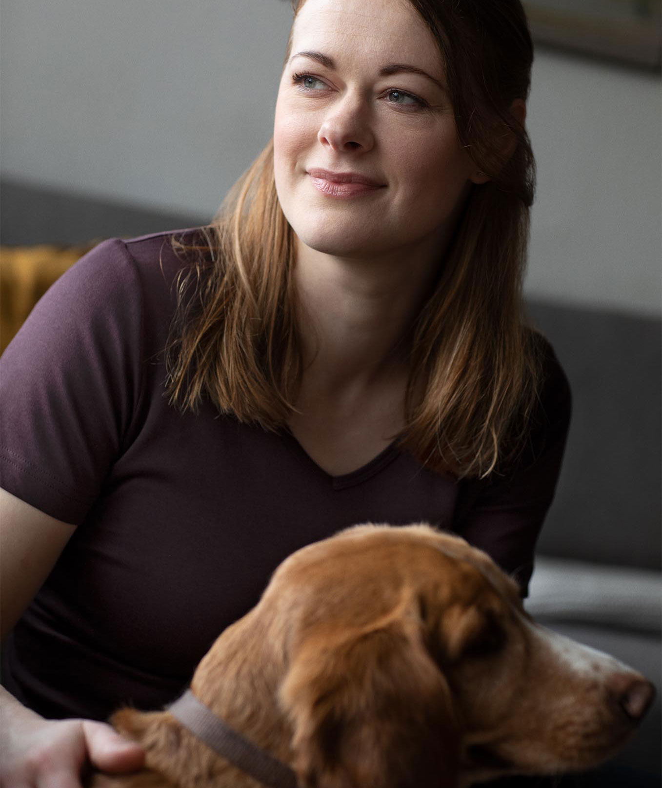 ID Interlock T-shirt dam, Dark bourdeaux