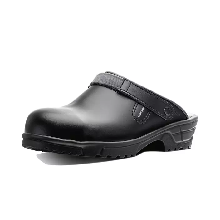 Arbesko 191 safety clogs without heel cover SB, Black, large image number 0