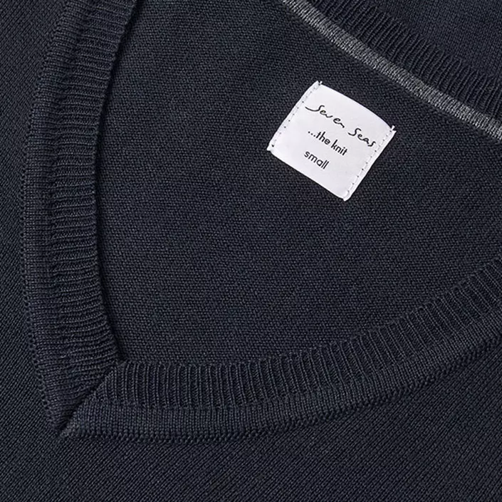 Seven Seas stickad tröja med ull dam, Navy, large image number 3