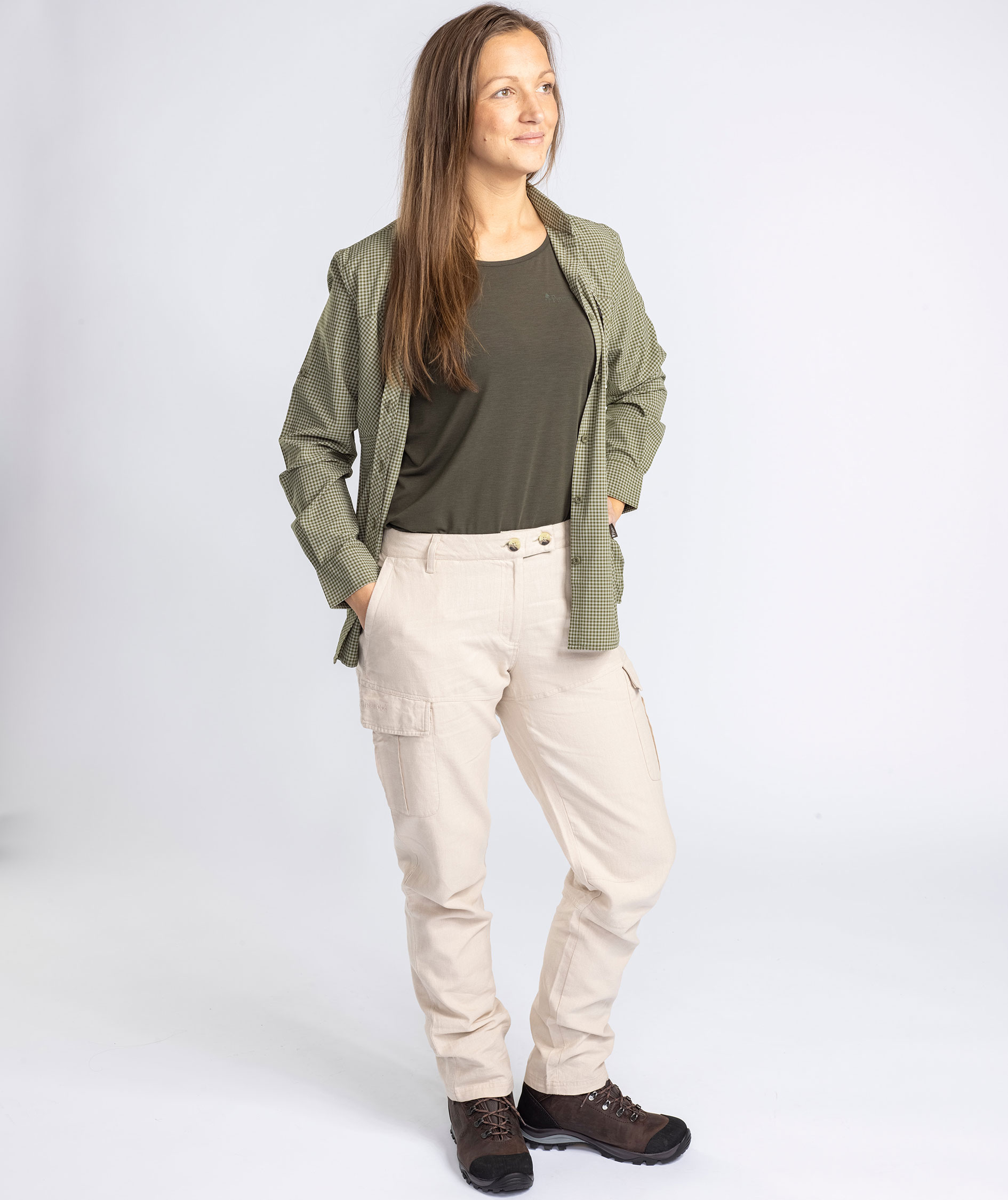 Pinewood&nbsp;V&auml;rnamo NatureSafe damebukser med h&oslash;r, Linen Beige, large image number 4