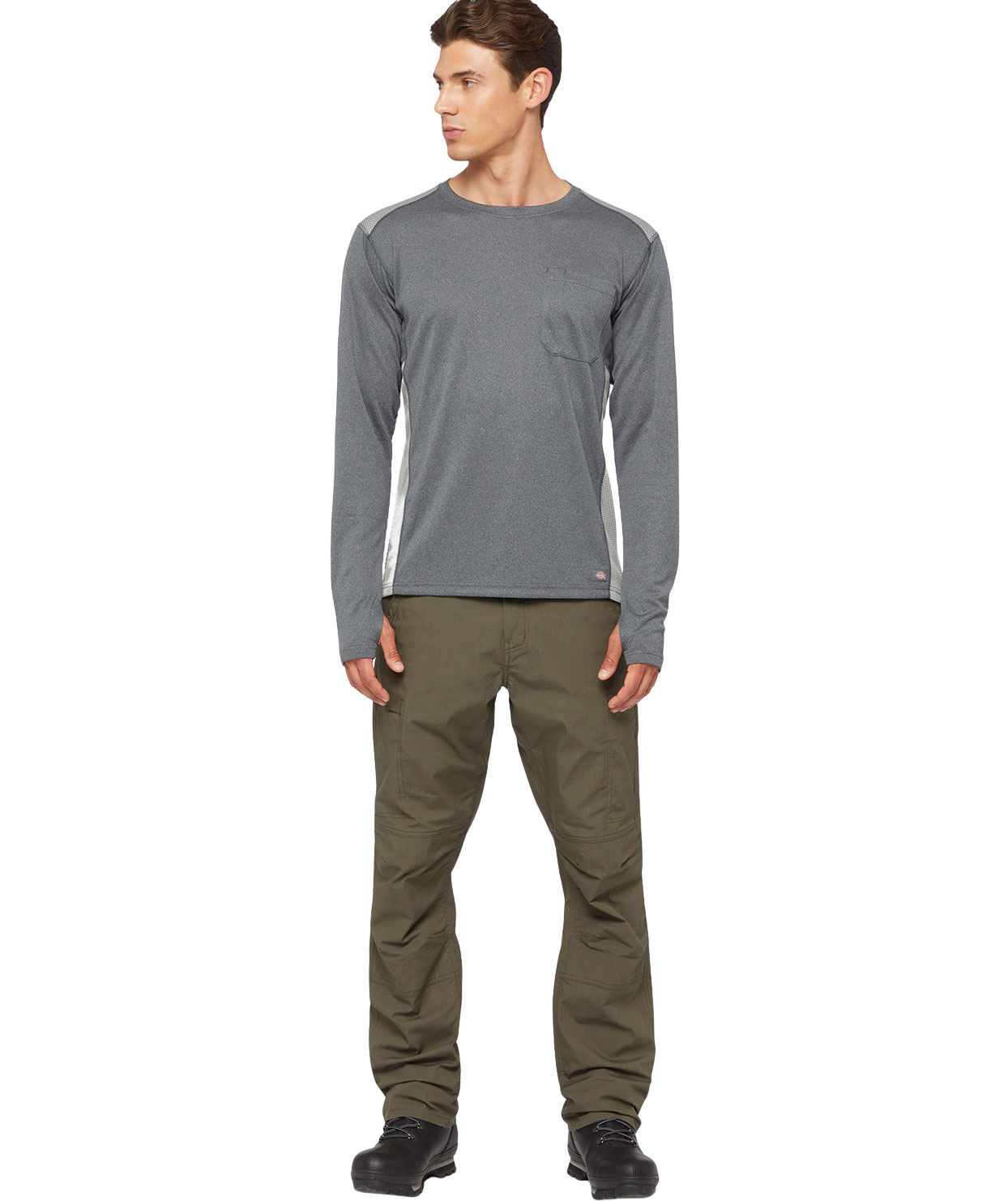 Dickies langermet T-skjorte, Dark Heather Grey, large image number 2