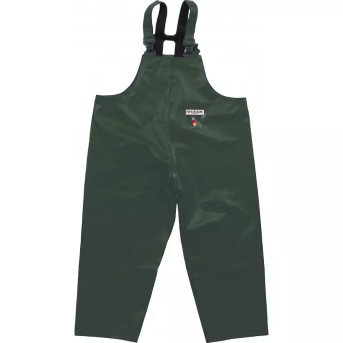 Ocean Classic PVC rain bib and brace trousers, Olive Green, large image number 0