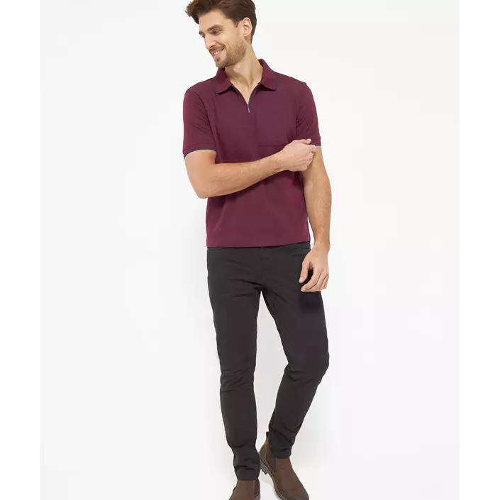 Belika Valencia half-zip polo shirt, Burgundy melange, large image number 6