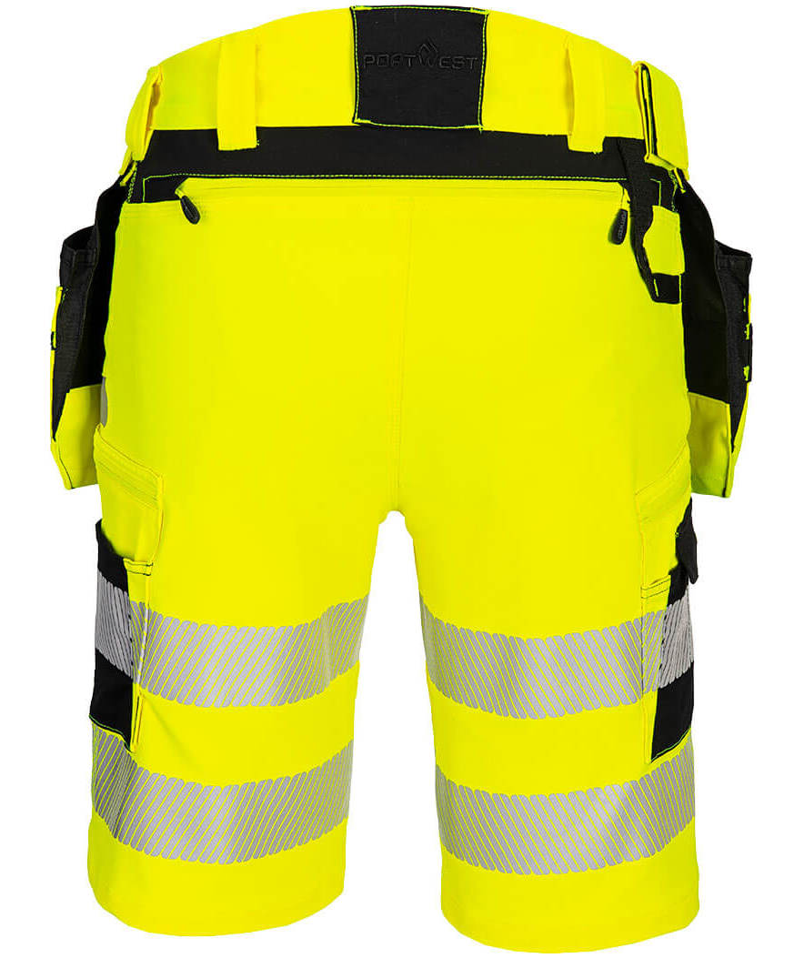 Portwest DX4 hantverksshorts full stretch, Varsel Gul/Svart, large image number 1