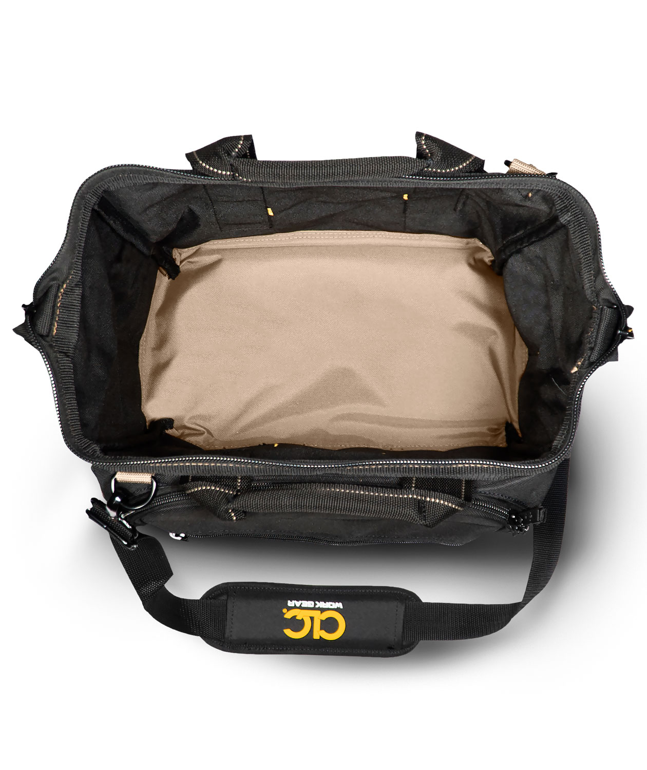 CLC Work Gear 1537 medium tool bag 19,5L, Black/Brown, Black/Brown, large image number 2