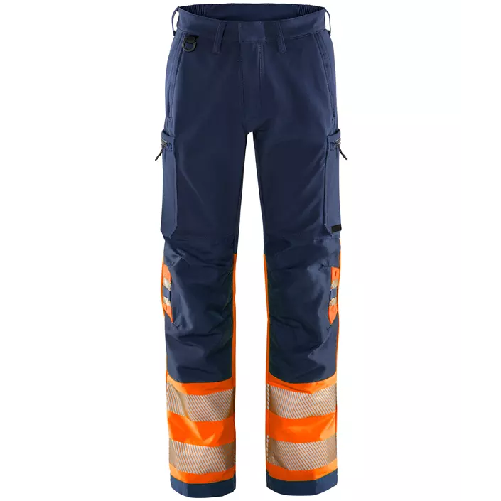 Fristads Green work trousers 2647 GSTP full stretch, Hi-Vis Orange/Navy, large image number 0