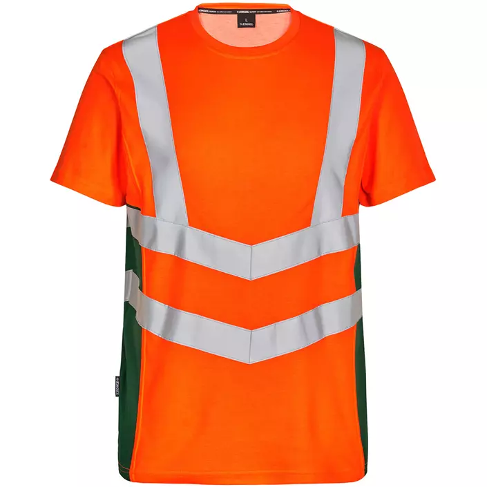 Engel Safety T-shirt, Hi-vis Oransje/Grønn, large image number 0