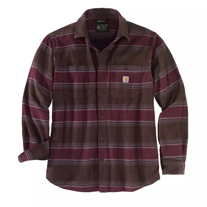 Carhartt Hamilton fodrad skjorta jacka, Dark Brown Stripe, large image number 0