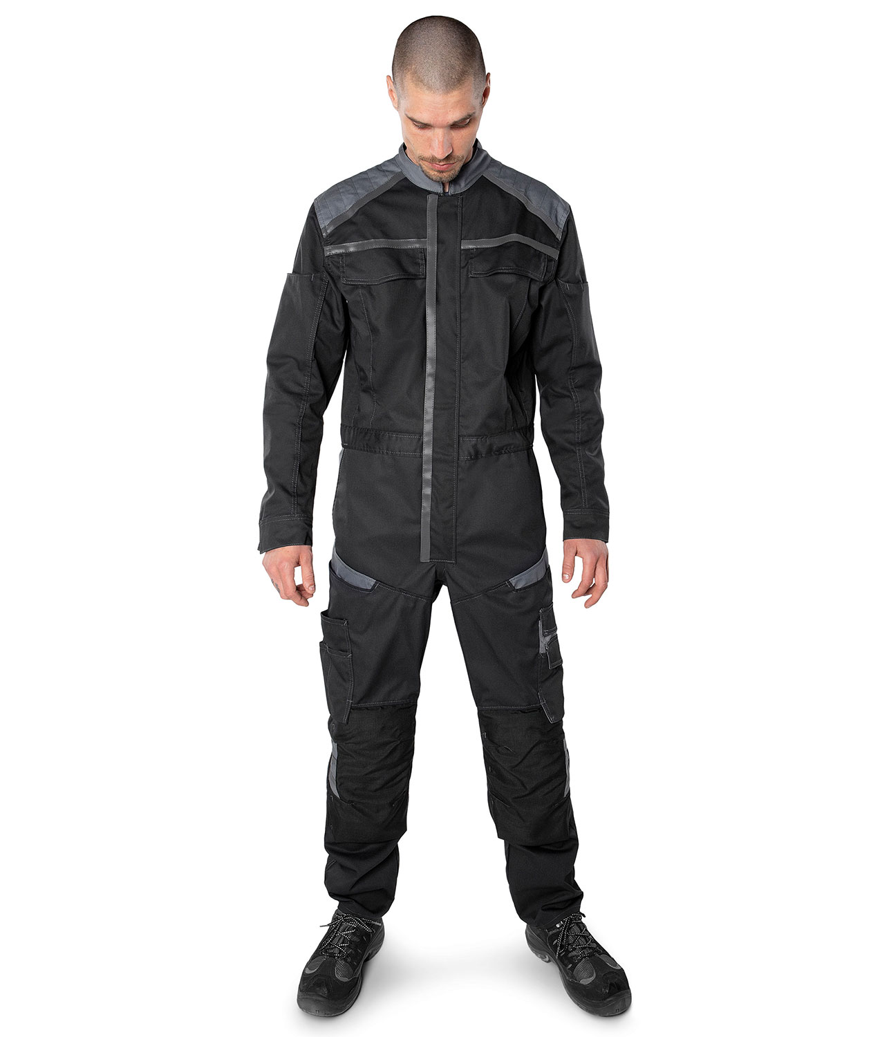 Fristads kedeldragt 8555, Sort/Gr&aring;, large image number 1