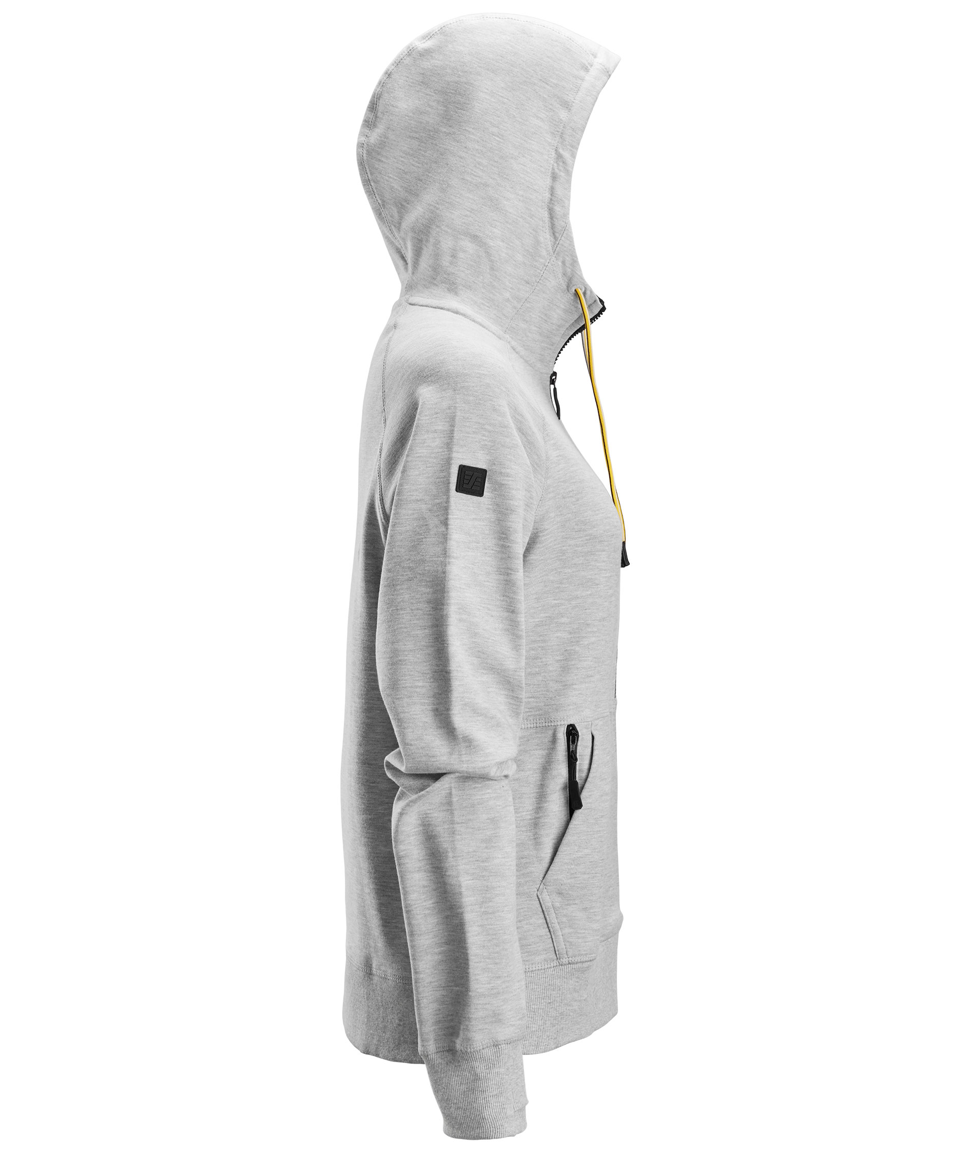 Snickers Logo dame hettegenser med glidel&aring;s 2877, Grey melange, large image number 2