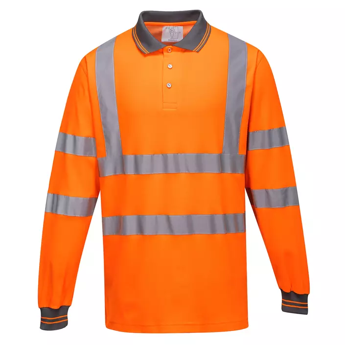 Portwest long-sleeved polo T-shirt, Hi-vis Orange, large image number 0
