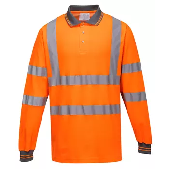 Portwest langærmet polo T-shirt, Hi-vis Orange