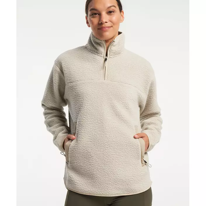 Tenson Yoke halfzip pälsfibertröja dam, Sand, large image number 7