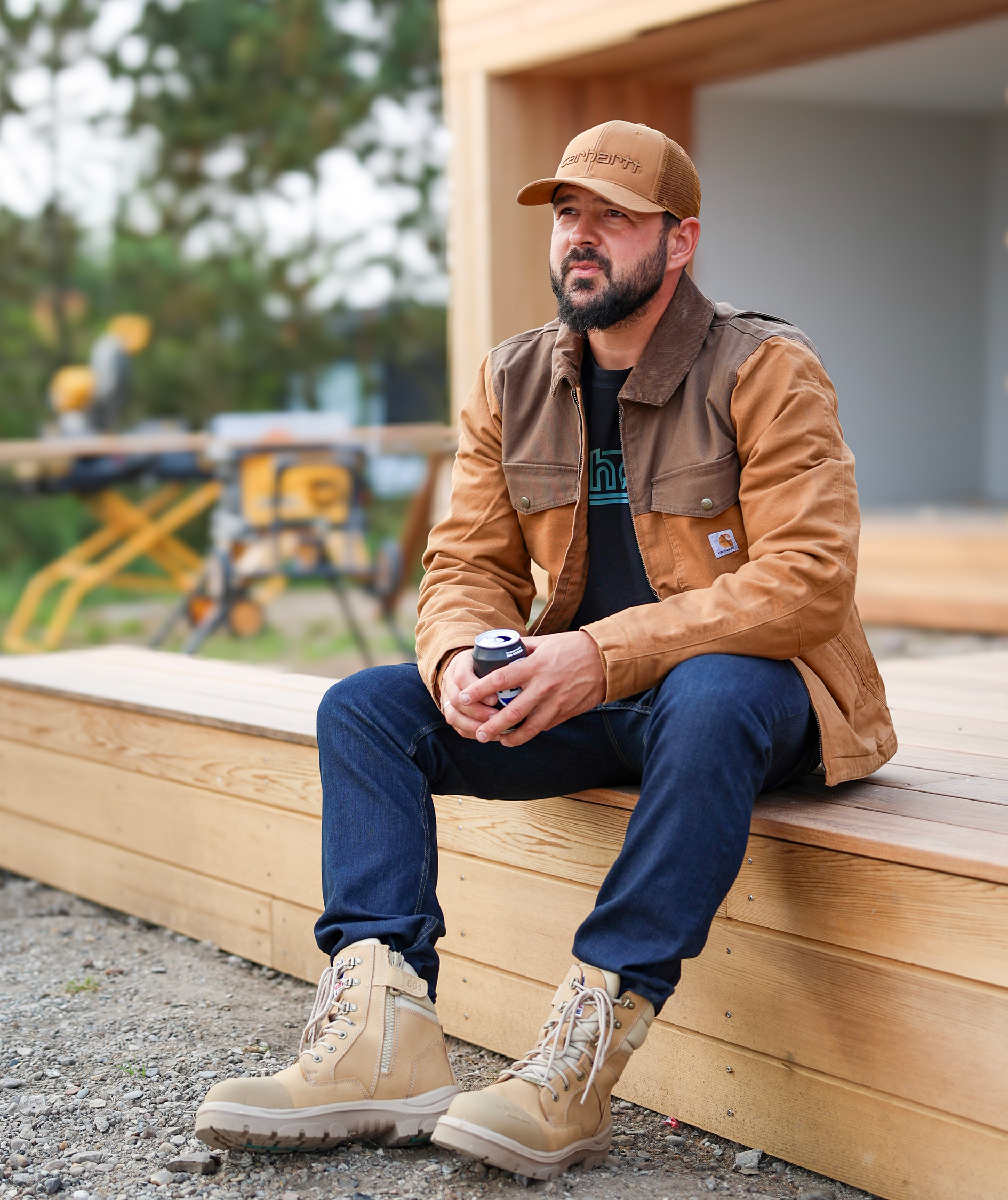 Carhartt Montana Duck jakke med for, Carhartt Brown/Coffee, large image number 3