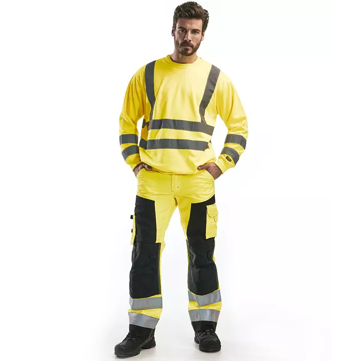 Blåkläder work trousers, Hi-vis Yellow/Black, large image number 2