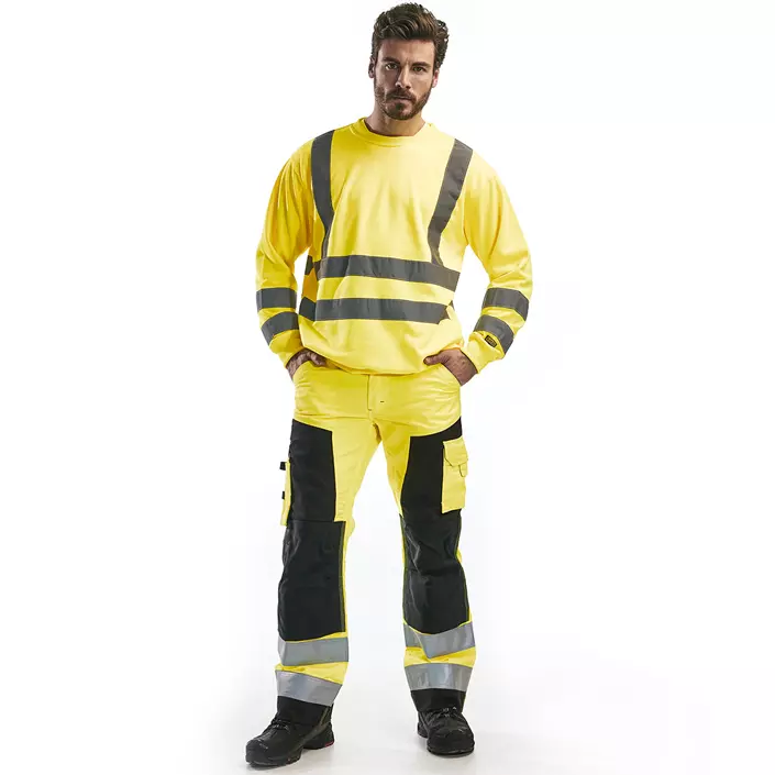 Blåkläder arbejdsbukser, Hi-vis Gul/Sort, large image number 2