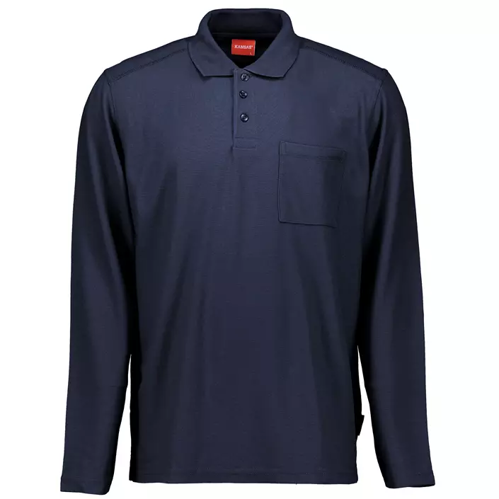 Kansas Match long-sleeved Polo shirt, Marine Blue, large image number 0