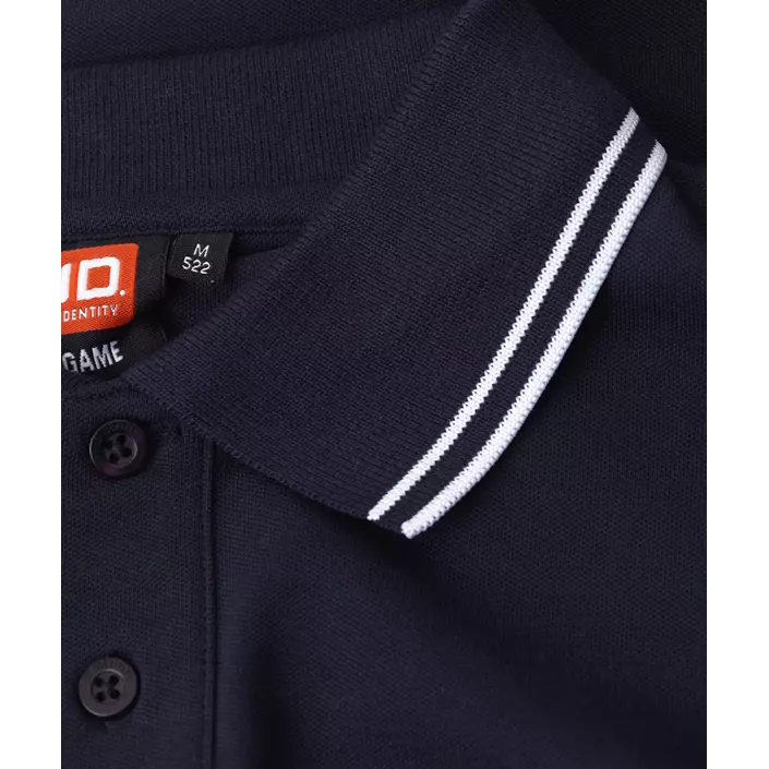ID Stretch polo T-shirt med kontrast, Navy, large image number 3