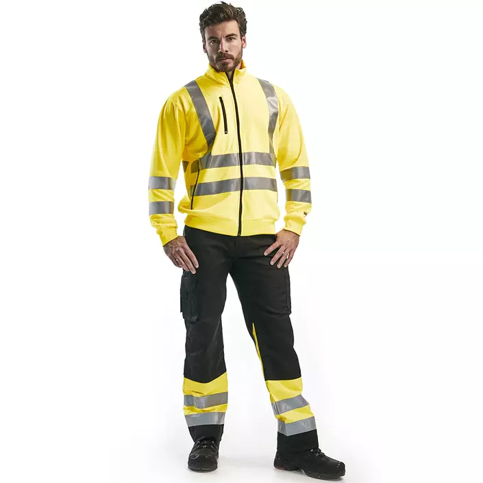 Blåkläder work trousers, Black/Hi-Vis Yellow, large image number 1