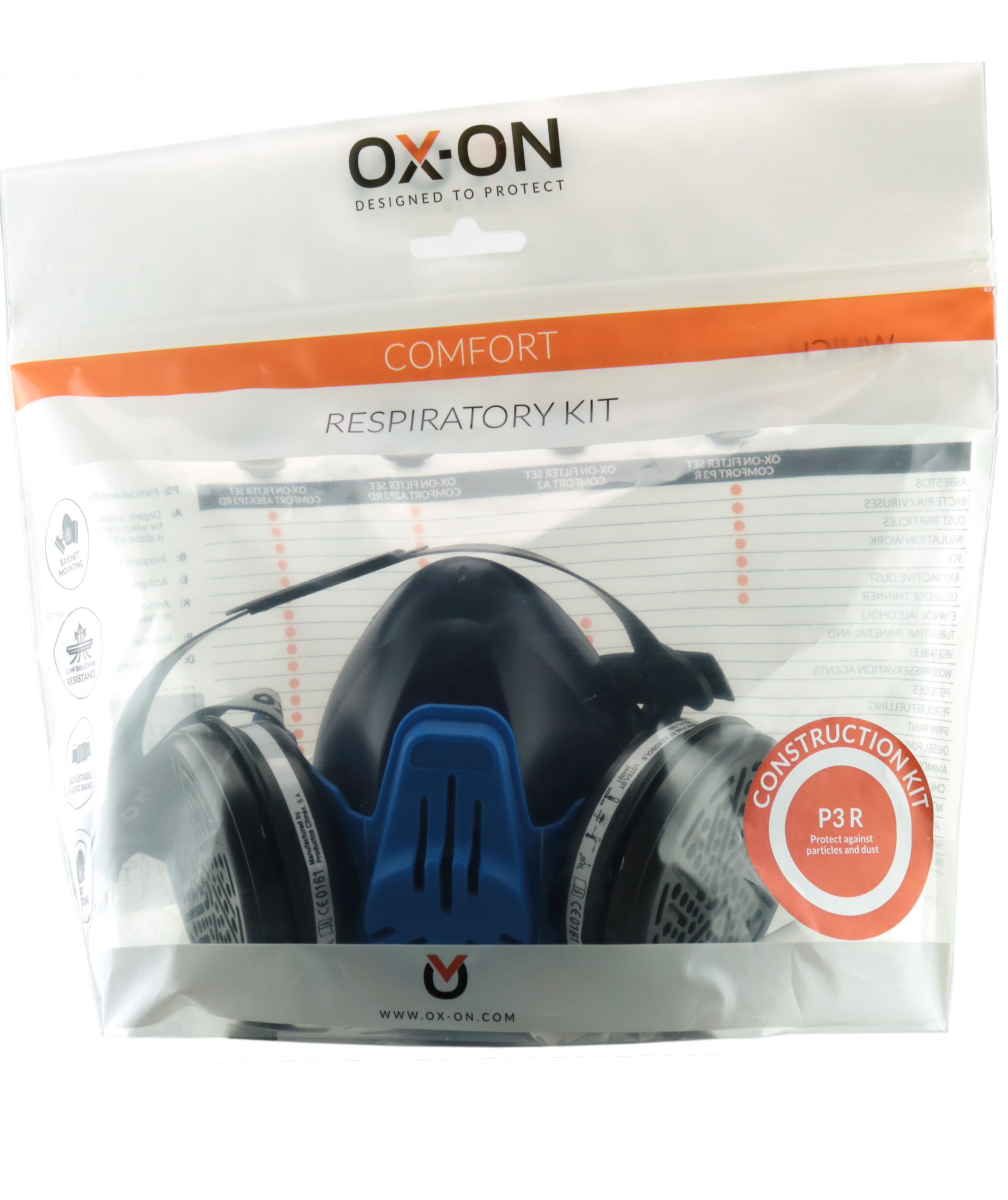 OX-ON half mask construction comfort P3R