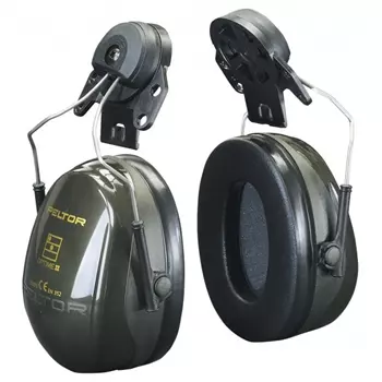 Peltor Optime II H520P3 helmet mounted ear defenders, Green